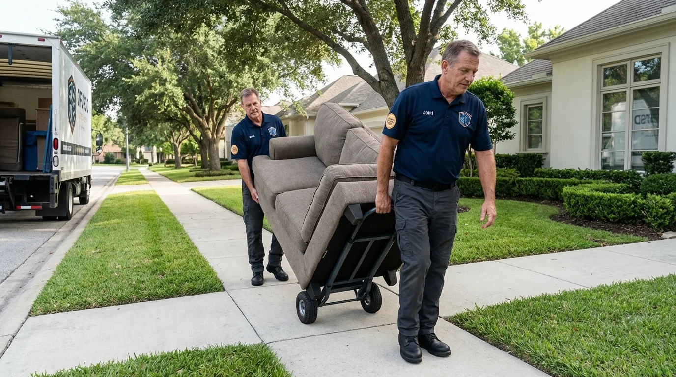 Local residential moving crew loading furniture in Carefree, AZ